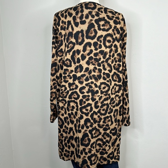 Ouges leopard Print Open Front Cardigan NWT - Picture 4 of 6